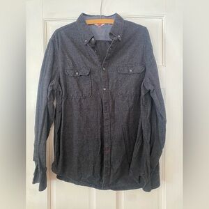 Men's Dark Heathered Blue Hudson North Flannel Shirt Size XL/TG Pockets normcore